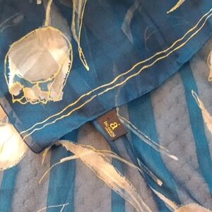 Lane Bryant Teal and Gold Sheer Scarf
